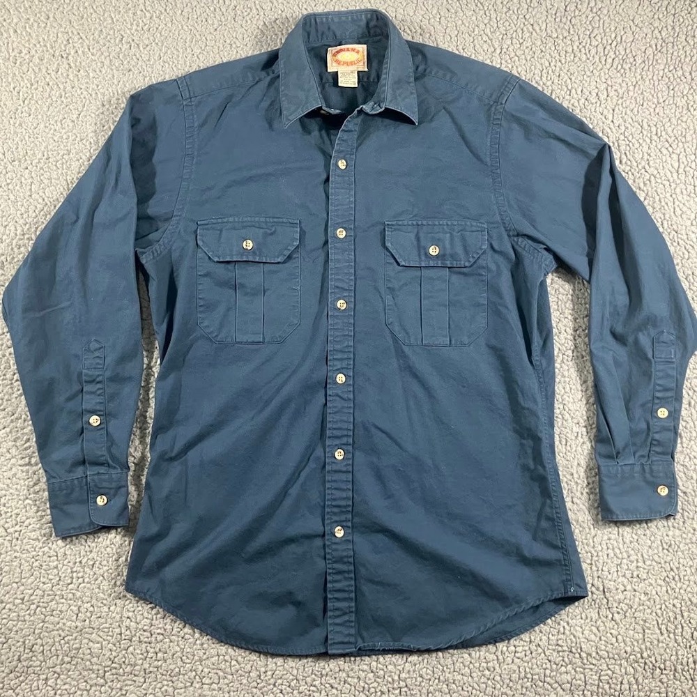 Vintage Banana Republic Safari Shirt Mens Medium Blue Cotton Button Down 90s